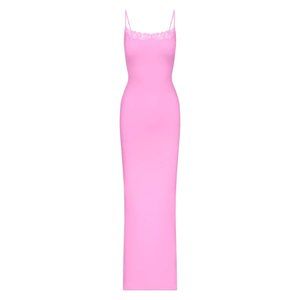 COPY - [NWT] SKIMS FITS EVERYBODY LACE LONG SLIP DRESS | PETAL pink size S